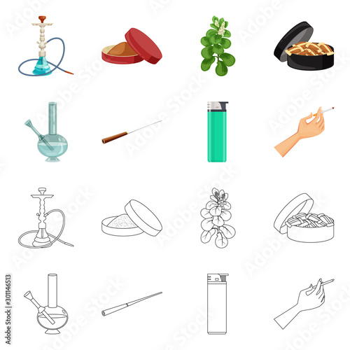 Vector illustration of refuse and stop logo. Collection of refuse and habit stock symbol for web.