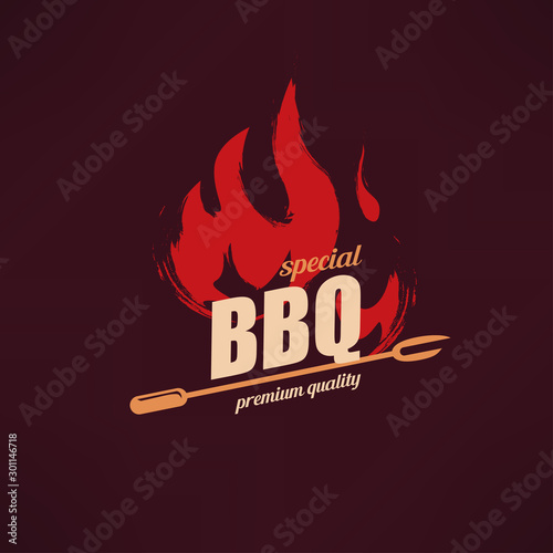 grill and BBQ stylized logo template