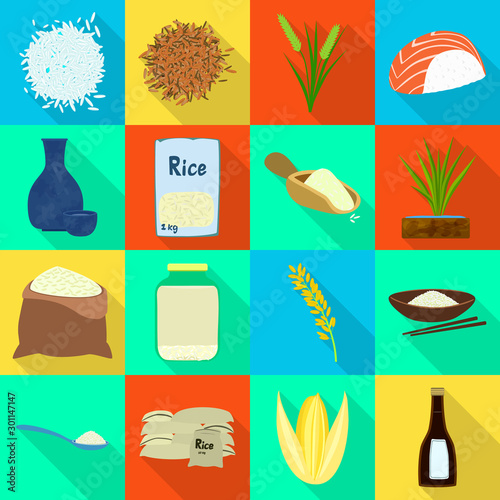 Vector illustration of raw and agricultural logo. Set of raw and ecological vector icon for stock.