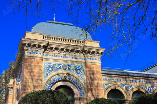  Glass Palace in Retiro Park, Madrid, Spain.