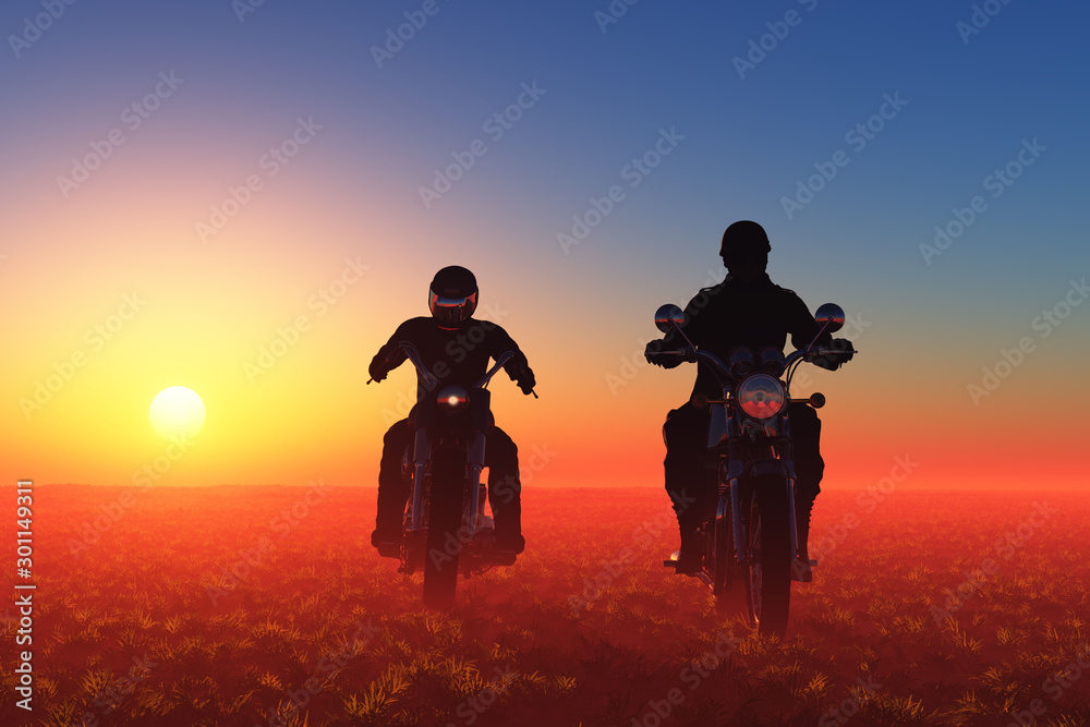 Motorcyclist - obrazy, fototapety, plakaty 