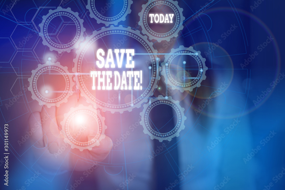 Handwriting text writing Save The Date. Conceptual photo reserve the mentioned future wedding date on their calendar Picture photo system network scheme modern technology smart device Handwriting text writing Save The Date. Conceptual photo reserve the mentioned future wedding date on their calendar Picture photo system network scheme modern technology smart device