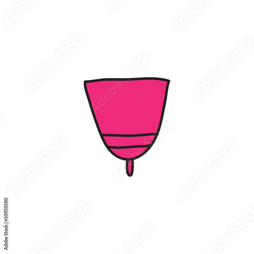 menstrual cup doodle icon, vector illustration