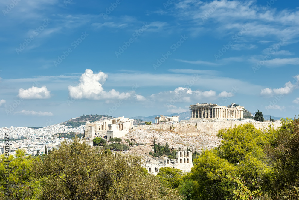Obraz premium View of central Athens, best view of the Acropolis, capital of the ancient world, Greece