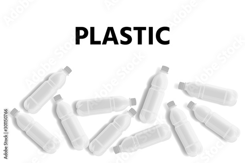 Empty plastic bottles. Plastic pollution