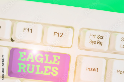 Fotografie Text sign showing Eagle Rules