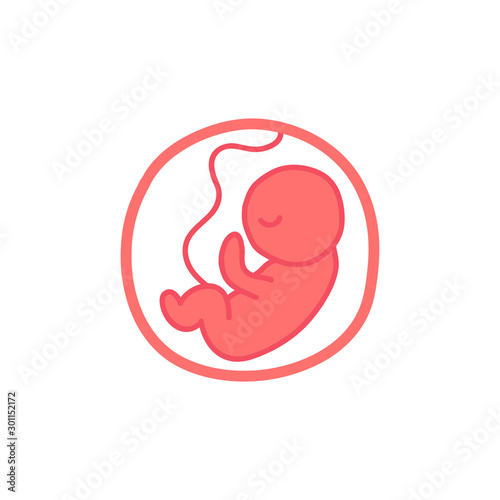 fetus doodle icon, vector illustration