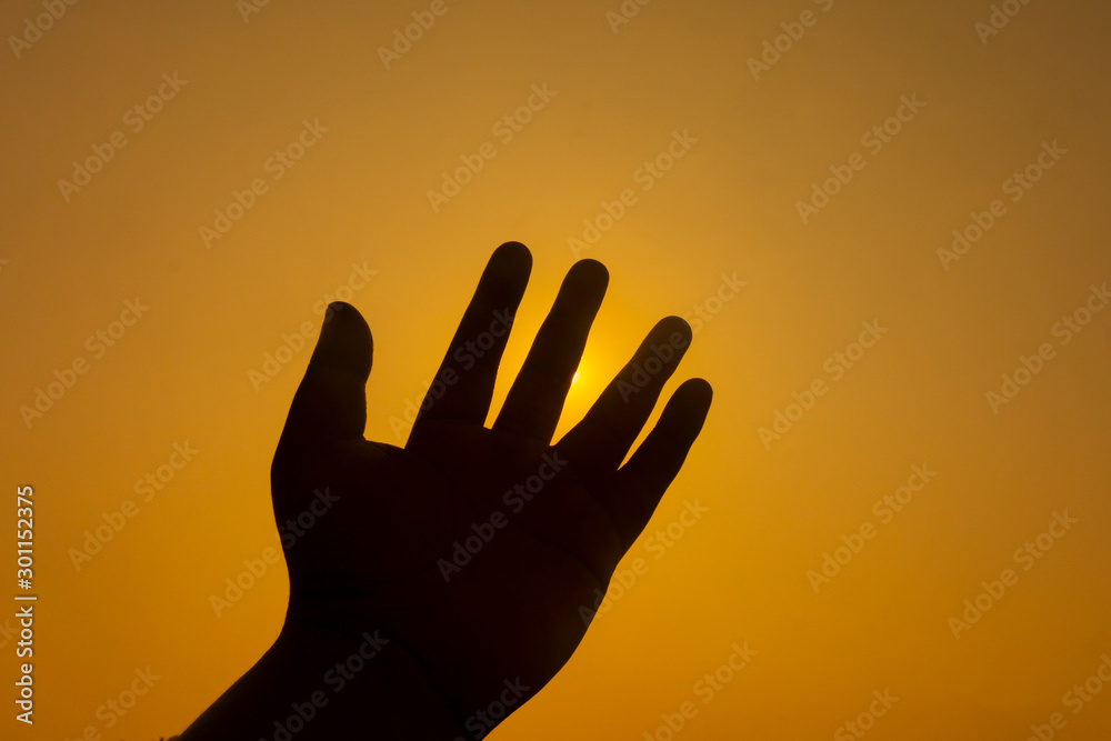 hand sign silhouette at sunset hand sign silhouette at sunset