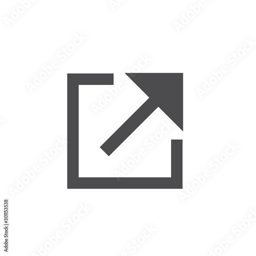 External link icon with arrow and line - box