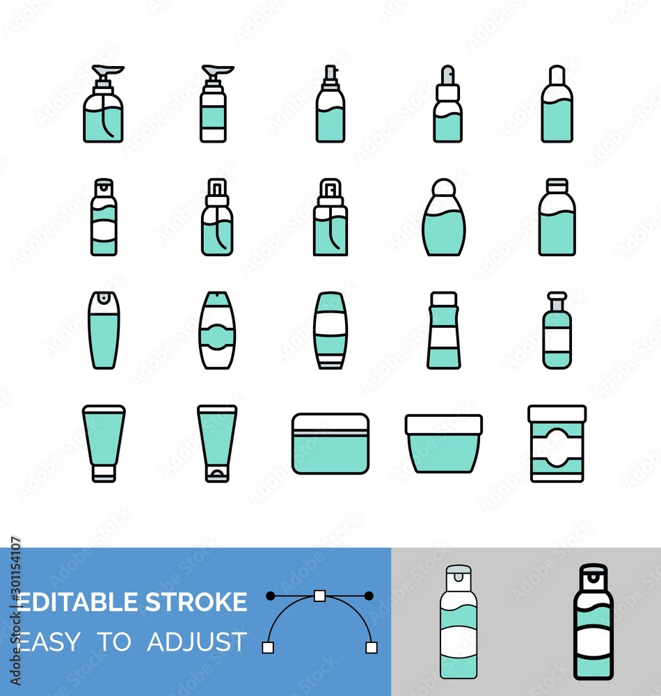 Bottle and container icon set, vector illustration Bottle and container icon set, vector illustration