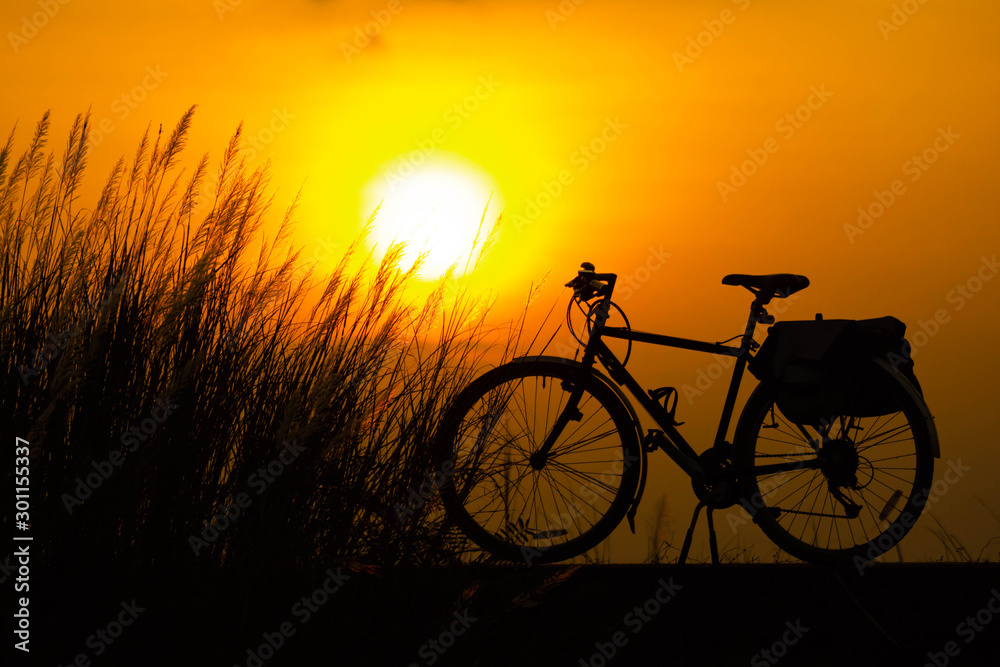Bicycles and the setting sun