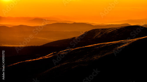 Fototapeta Naklejka Na Ścianę i Meble -   Sunrise in the mountains. Bieszczady Mountains. Poland