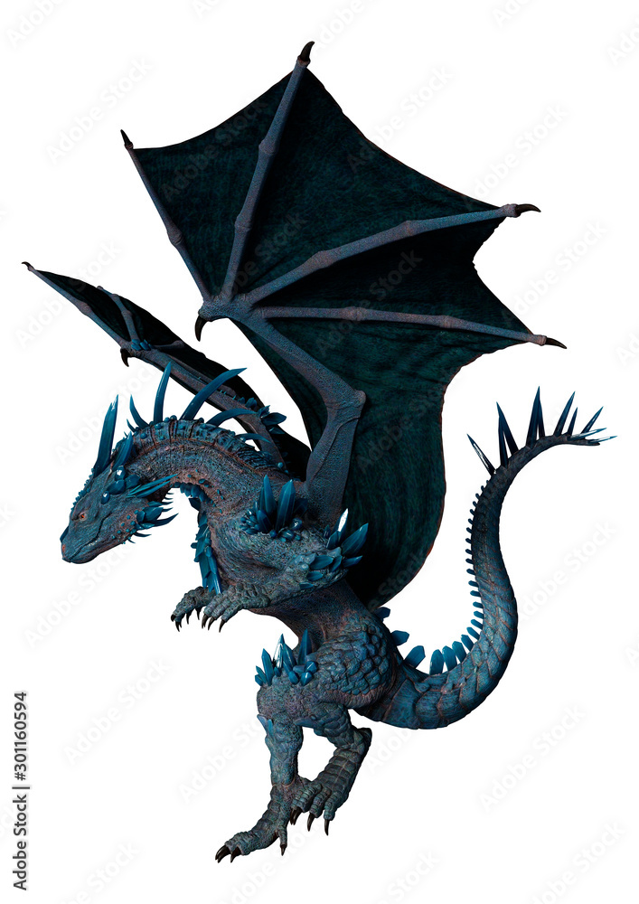 Naklejka premium 3D Rendering Fairy Tale Dragon on White