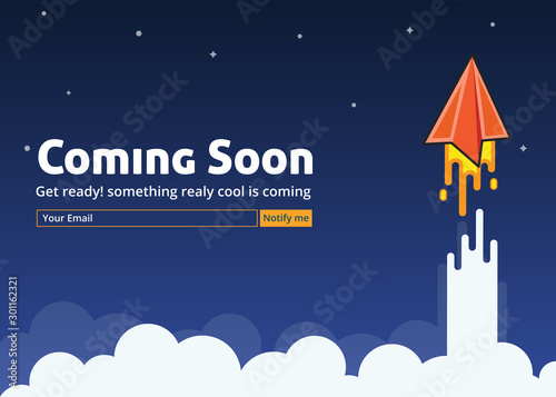 Coming soon website template. Coming soon landing page design. Coming soon page for a new website. We are launching soon – Illustration