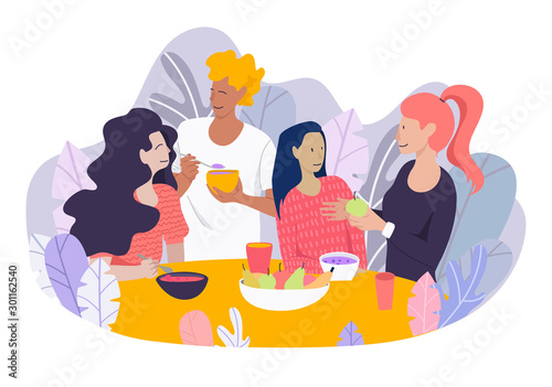 Friends Eating together