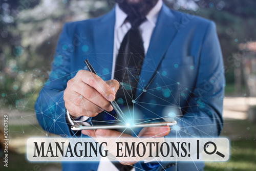 фотографія Writing note showing Managing Emotions