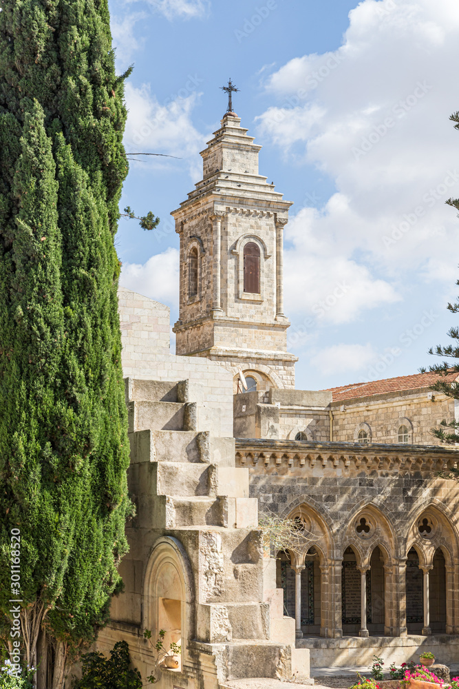 Pater Noster church is located on Mount Eleon - Mount of Olives in East Jerusalem in Israel
