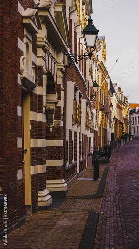 Street view on "Grote Kerkstraat" in Leeuwarden the capital of the province of Friesland, Netherlands