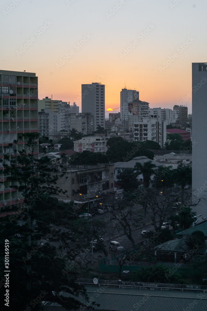 Maputo sunset city