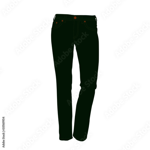 jeans green realistic vector illustration isolated