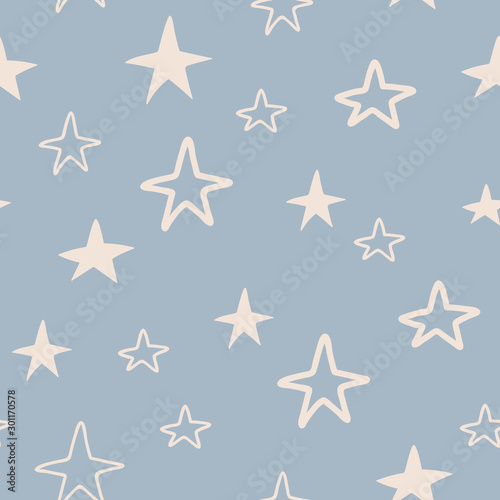 Seamless pattern with stars. Seamless pattern for cards  wrapping papers  posters. Creative hand drawn pattern for winter holidays. Seamless texture for Christmas design