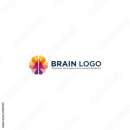 simple brain abstract vector logo