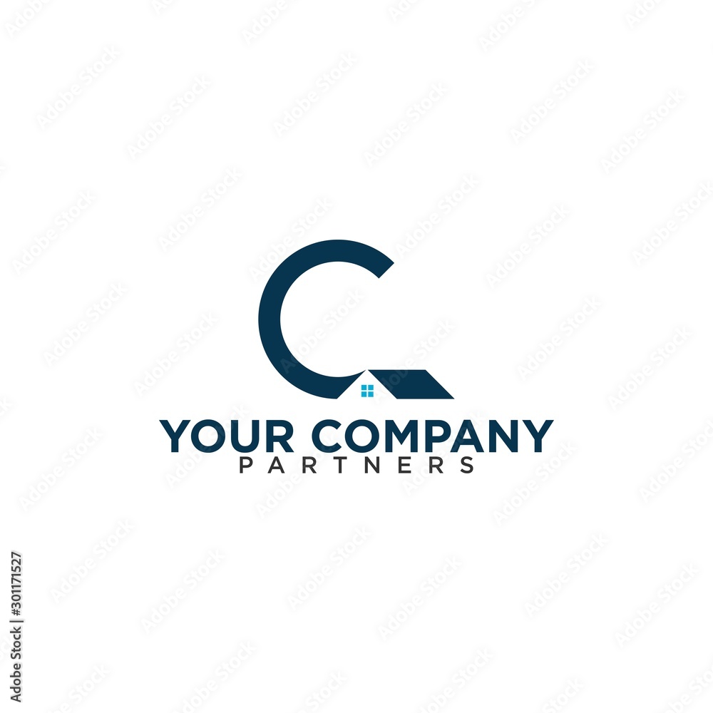 simple typography C home vector logo simple typography C home vector logo