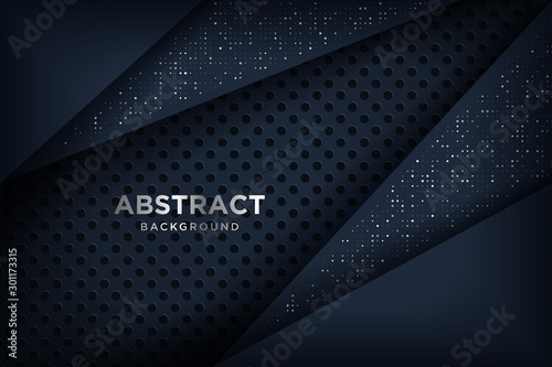 Abstract 3D background with a combination of luminous dots in 3D style. Graphic design element.