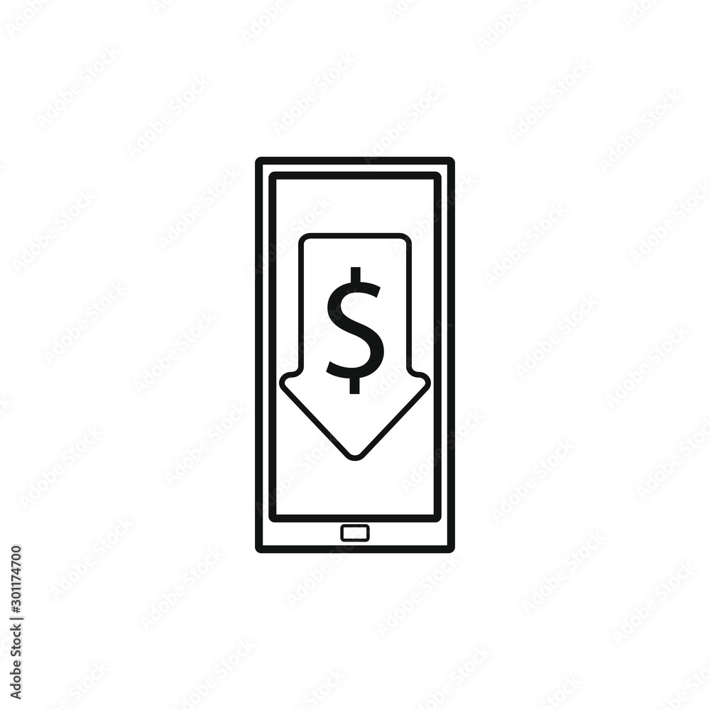 simple vector icon of smartphone looking for offers simple vector icon of smartphone looking for offers
