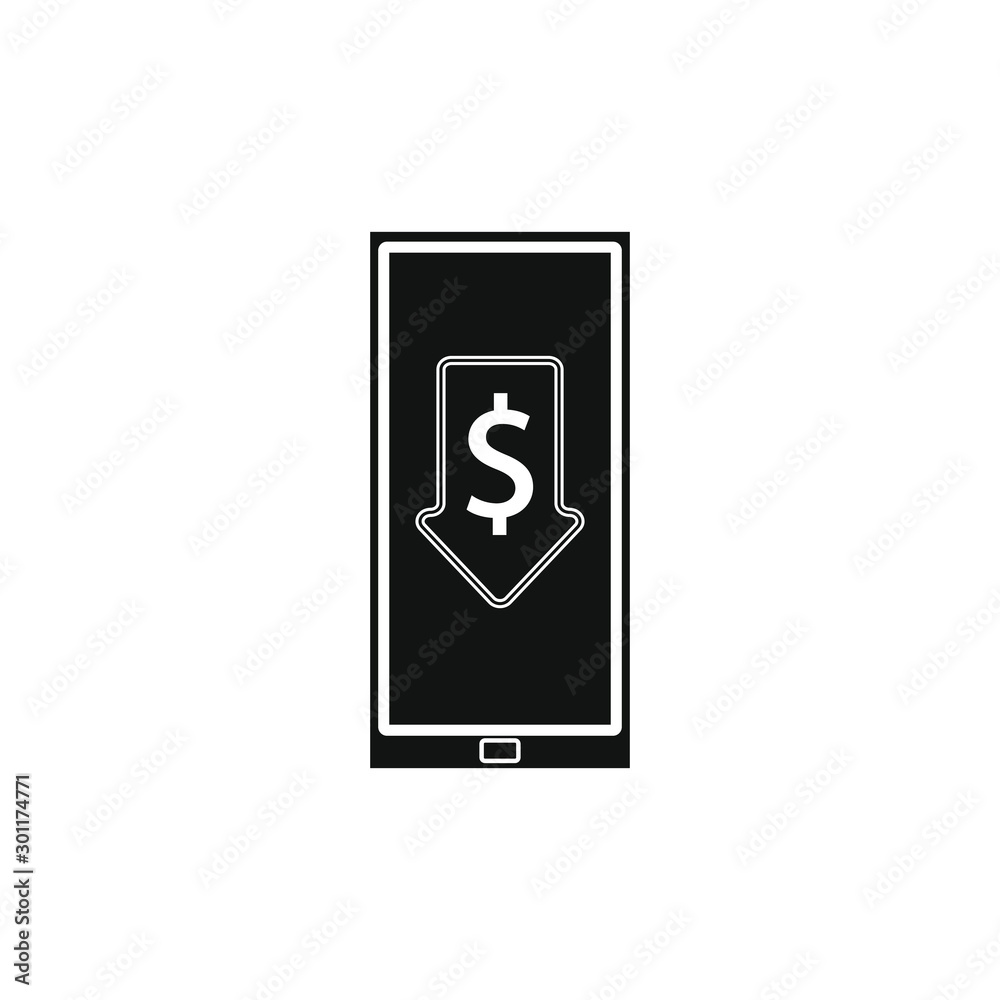 simple vector icon of smartphone looking for offers simple vector icon of smartphone looking for offers