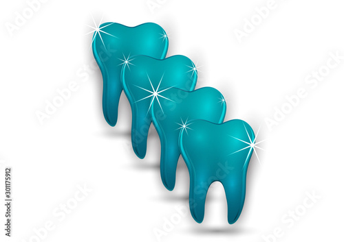Healthy tooth icon. Flat design style. Tooth simple silhouette. Modern, minimalist icon in stylish colors. Website page design element and mobile application, brochure design, banner, flyer.