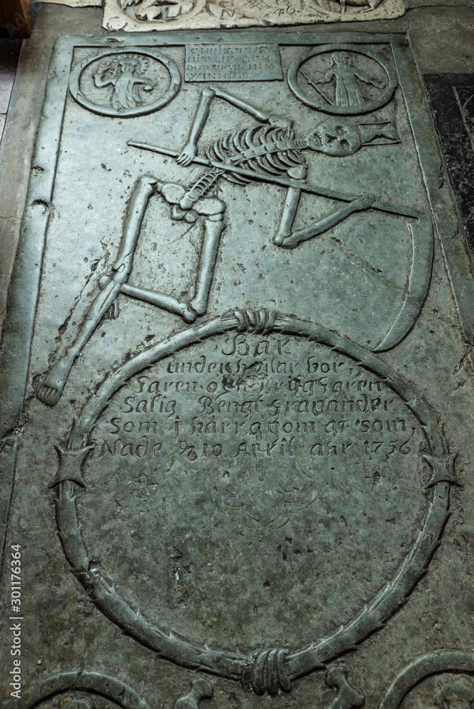 Tomb in the Saint Peter's Church in Malmo, Sweden