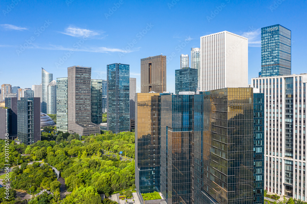 Obraz premium panoramę miasta w hangzhou w chinach