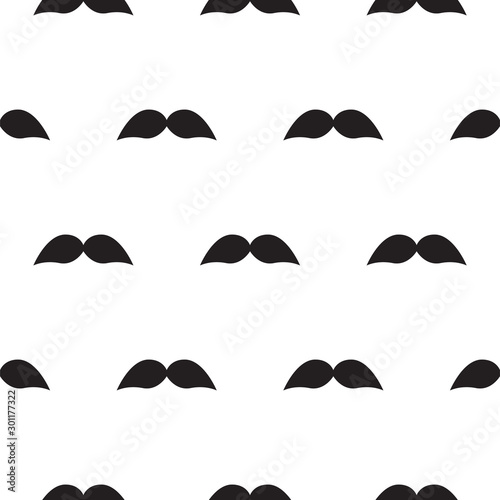 Seamless vector moustache pattern background. Retro style simple repeat texture for print paper.