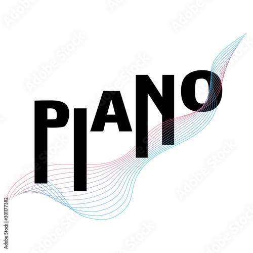 Piano typography music festival poster template vector.