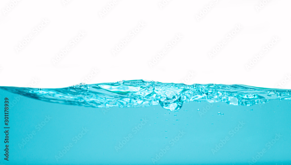 blue water waves with with bubbles on a white background blue water waves with with bubbles on a white background