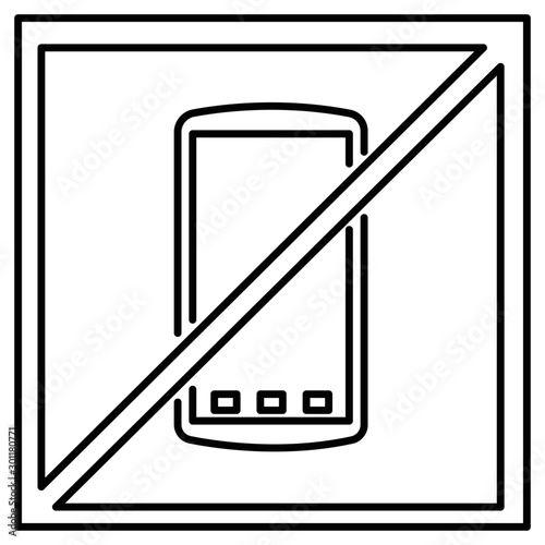 No mobile phone icon vector illustration isolated