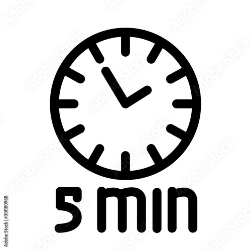 Timer 5 minutes vector illustration isolated