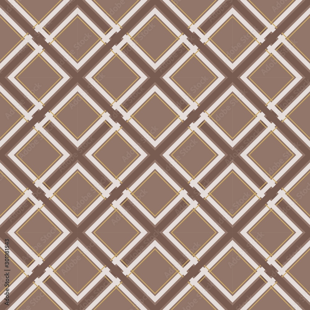 Plaid seamless pattern. Brown tartan print for fabric. - Vector