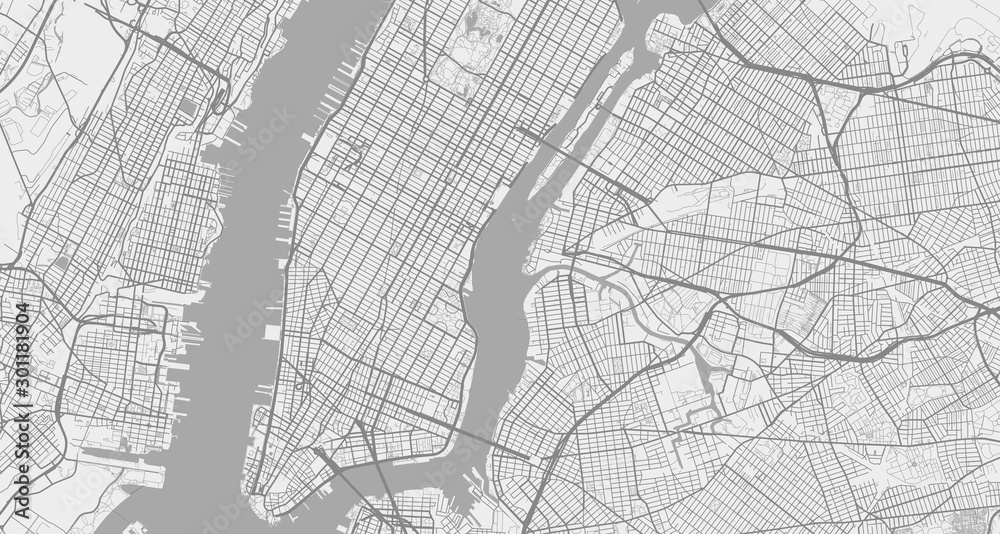 Detailed map of New York City, USA