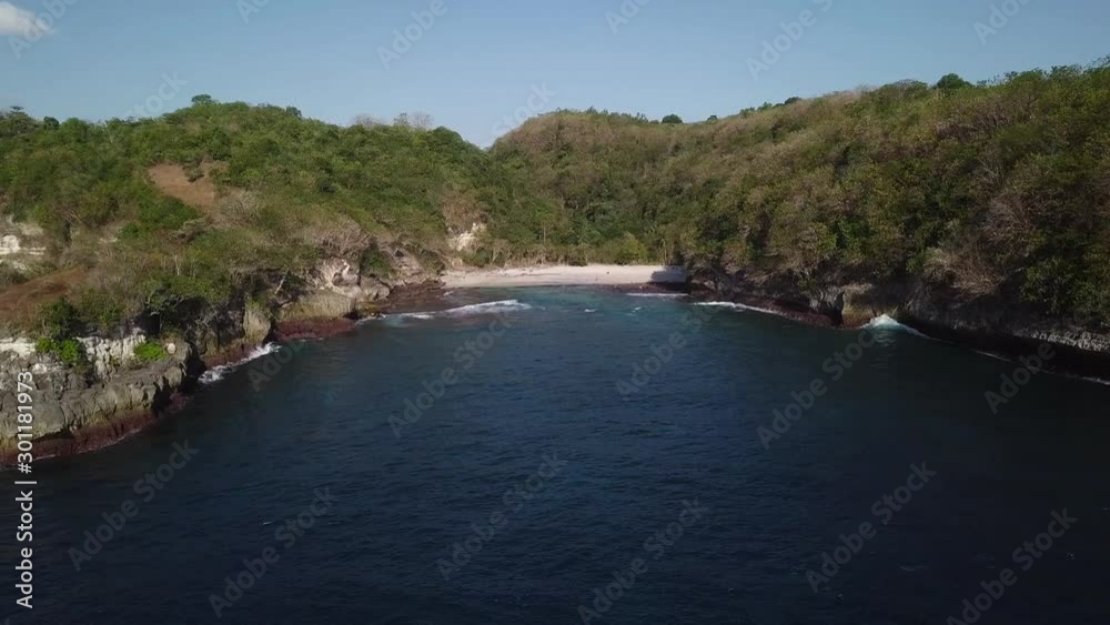 Aerial shot with drone above Bali Nusa Penida tropical Island Aerial shot with drone above Bali Nusa Penida tropical Island