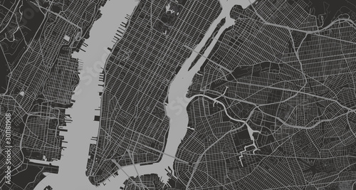 Detailed map of New York City, USA photo