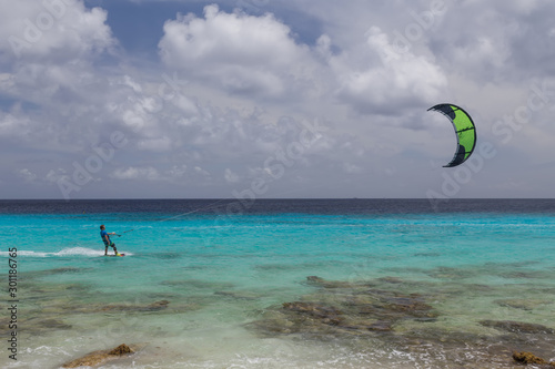 Kitesurfing Caribbean Sea Bonaire island water sport