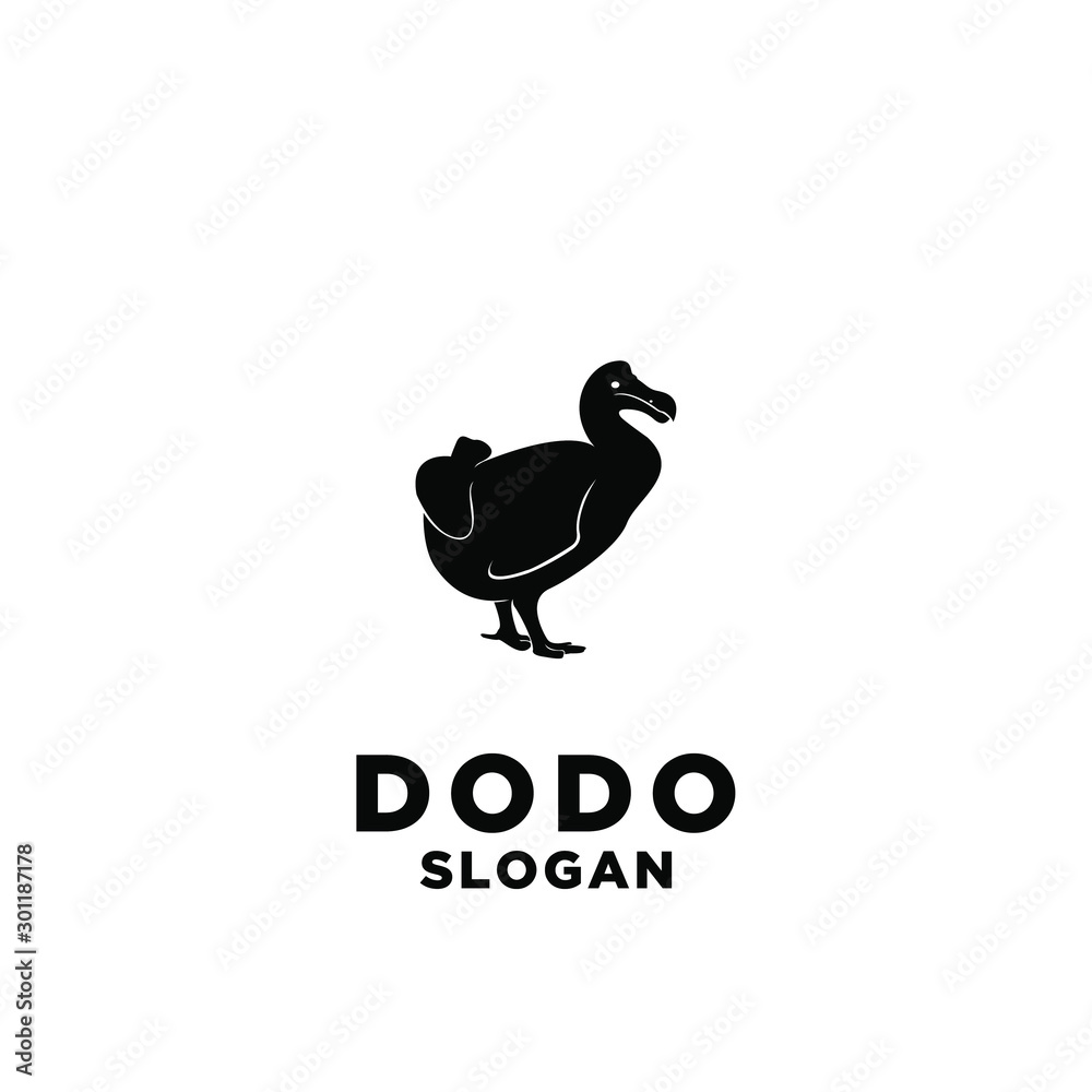 Naklejka premium dodo bird logo black icon design vector