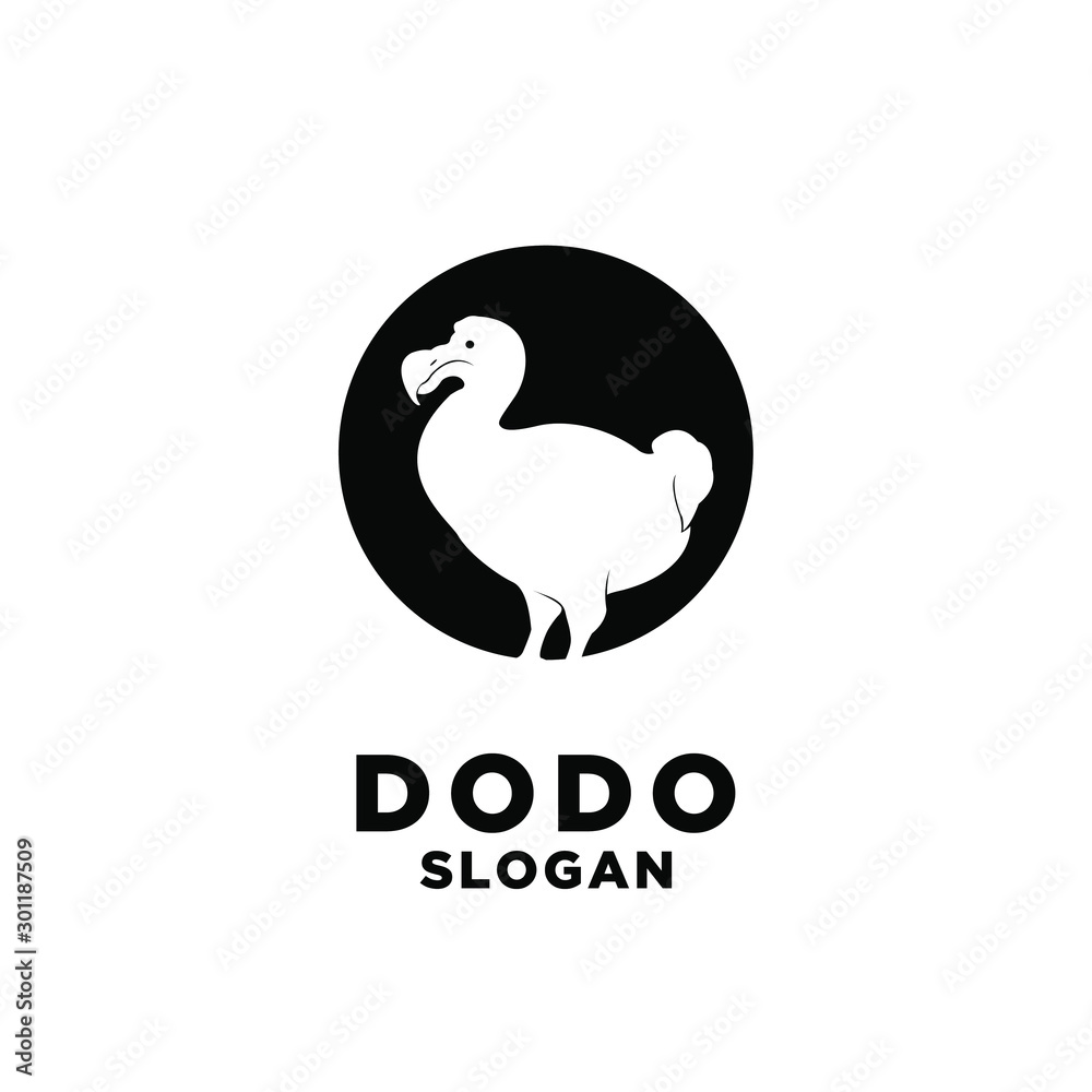 dodo bird logo black spot circle icon design vector dodo bird logo black spot circle icon design vector