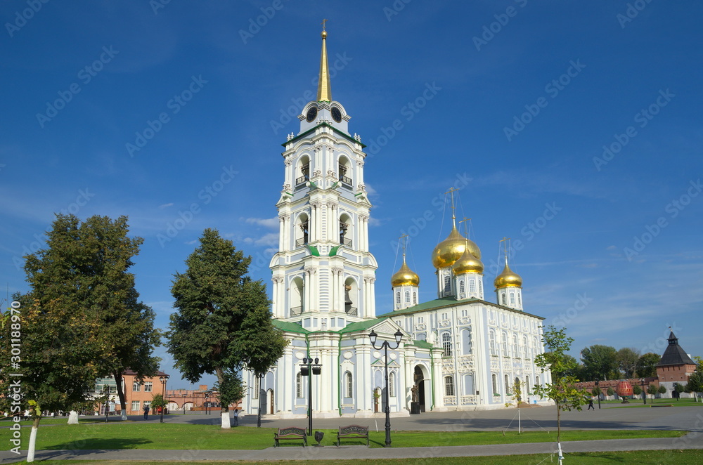 Tula, Russia - September 12, 2019: Tula Kremlin. View of the Assumption Cathedral on a Sunny day