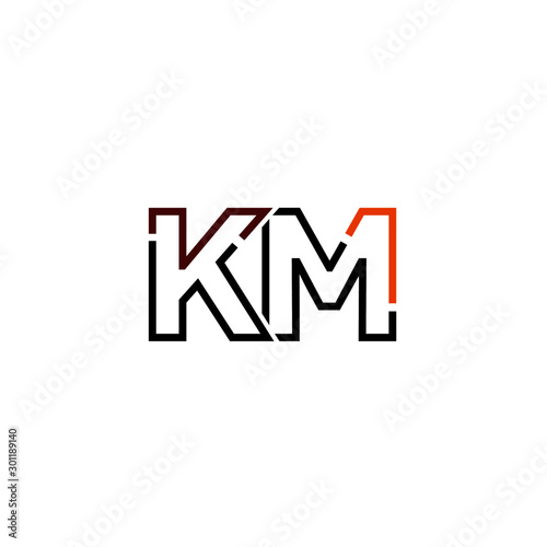 Letter KM logo icon design template elements