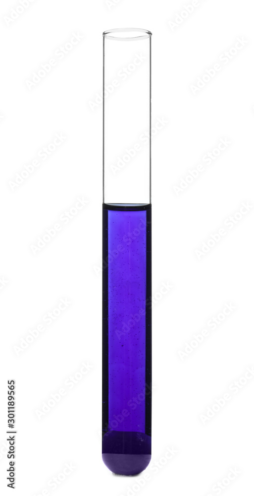 Test tube with color sample on white background Test tube with color sample on white background