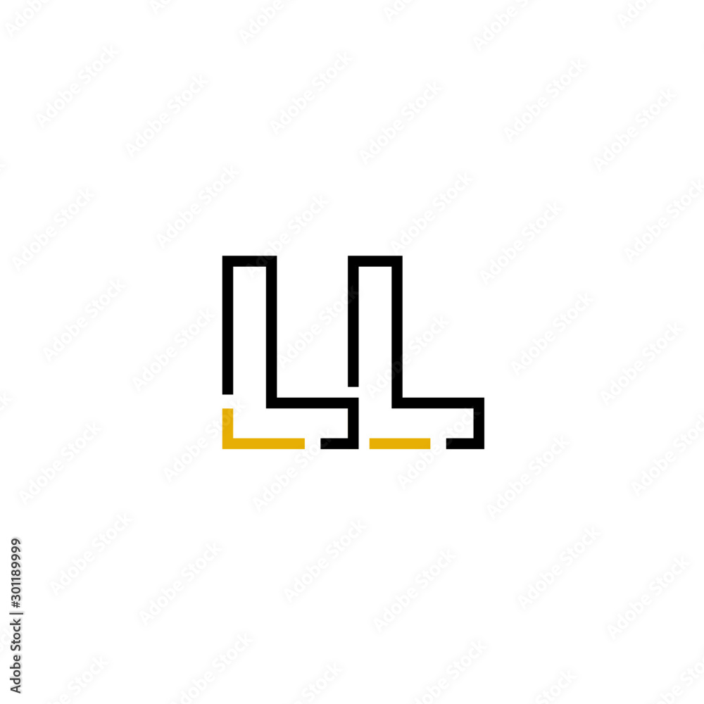 Letter LL logo icon design template elements