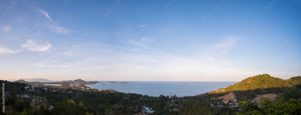 Panorama view over the Gulf of Siam, Koh Samui, Suratthani, Thailand.